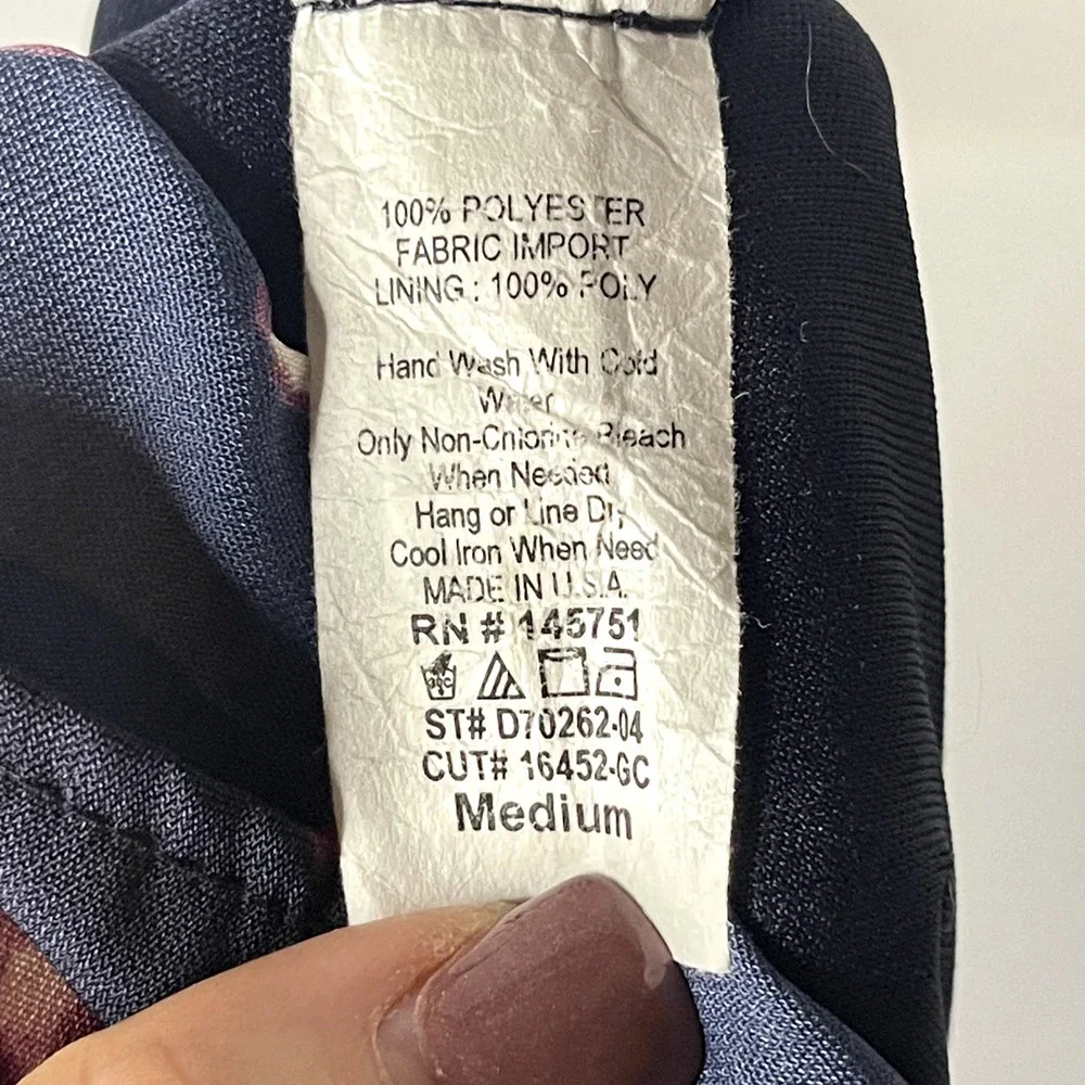 Altar'd State Floral Bell Sleeve Shift Dress Navy Blue Purple Size Medium - Picture 7 of 7